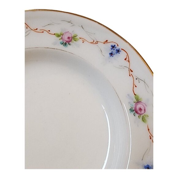 Unbranded Set Of 5 Pink Blue Floral Gold Trim Saucer For Teacup *SAUCERS ONLY* - Picture 9 of 16